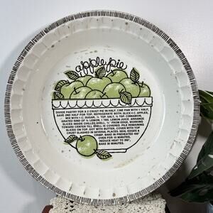 Vintage Royal China Jeannette Apple Pie Plate Dish Recipe Ceramic Bakeware USA